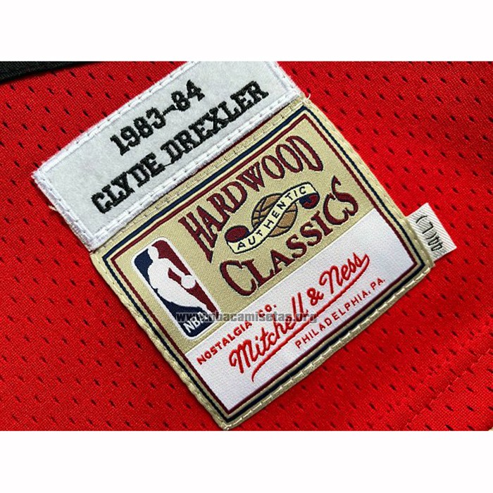 Camiseta Portland Trail Blazers Clyde Drexler NO 22 Hardwood Classics Throwback 1983-84 Rojo